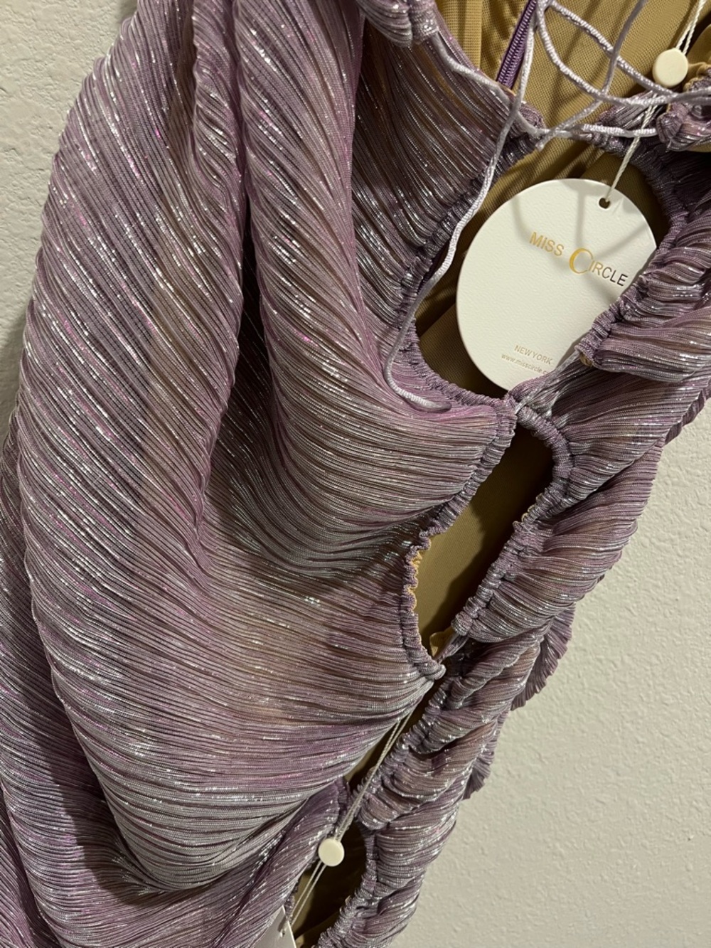 Miss Circle Parris Purple Cut-Out Ruched Chiffon Maxi Dress HALF OFF UNTIL MONDA - Picture 8 of 9